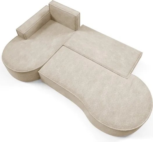 Narożnik MOLLY Lewostronny z funkcją spania, wolnostojący tkanina ABRIAMO 03 Beżowy