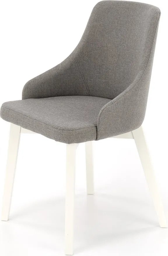 Wygodne krzesło na drewnianych nogach w kolorze białym Toledo Halmar