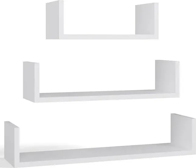 Biały komplet 3 sztuk półek skandynawskich M3-L41