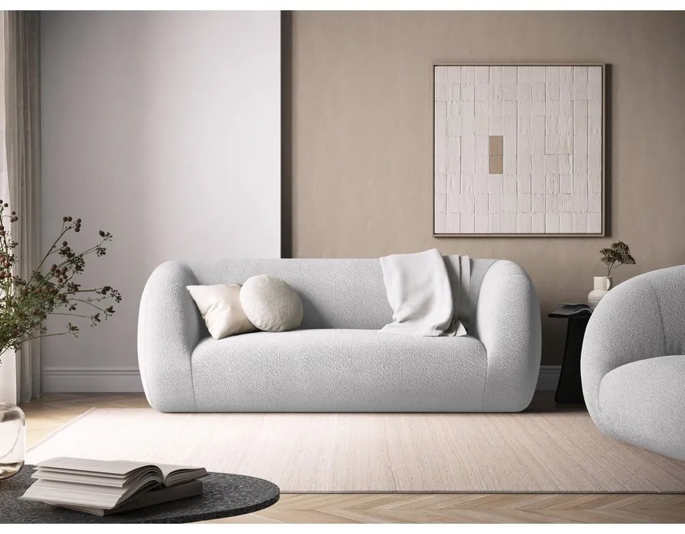 Jasnoszara sofa z materiału bouclé 210 cm Essen – Cosmopolitan Design