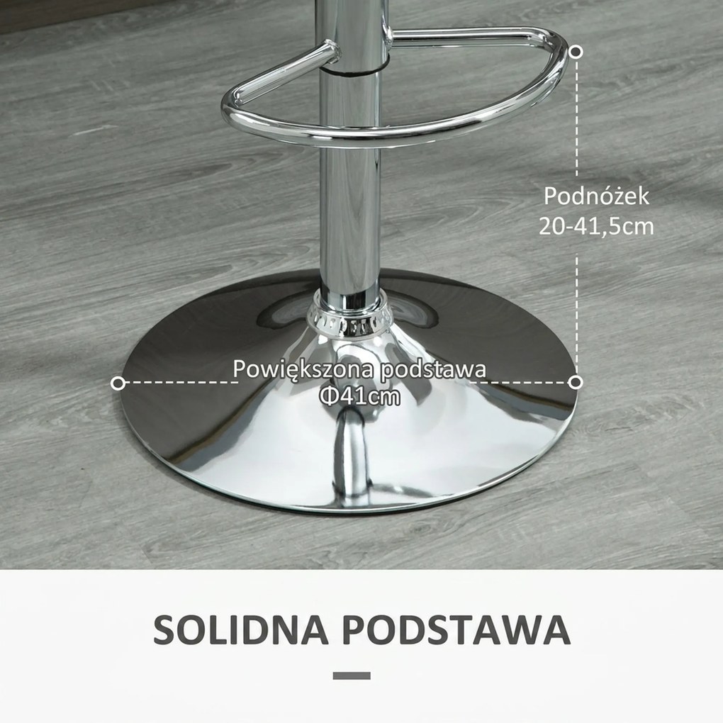 HOMCOM Zestaw 2 hokerów nowoczesne krzesła barowe do 120 kg białe stylowe siedziska | Aosom PL