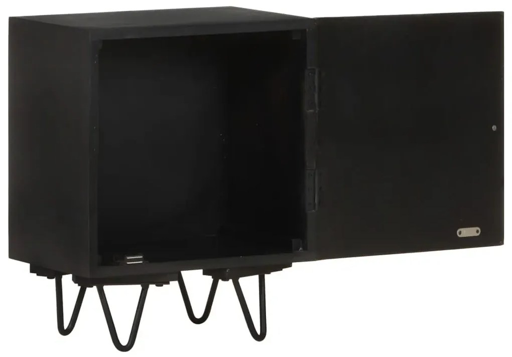 Szafka czarno-złota nocna na metalowych nóżkach H8-M94