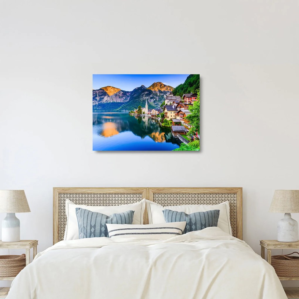 Obraz na szkle - Wieś alpejska (70x50 cm)
