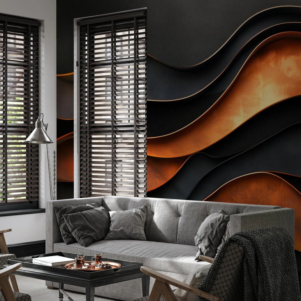 Fototapeta - Metaliczna abstrakcja (196x136 cm)