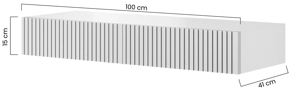 Wiszące biurko Nicole 100 cm z szufladami - czarny / czarny mat
