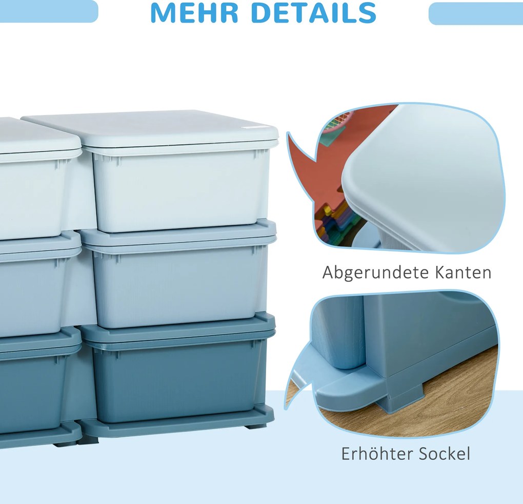 HOMCOM Szafka z szufladami dla dzieci, pudełka na przechowywanie z 6 poziomami, meble dla dzieci