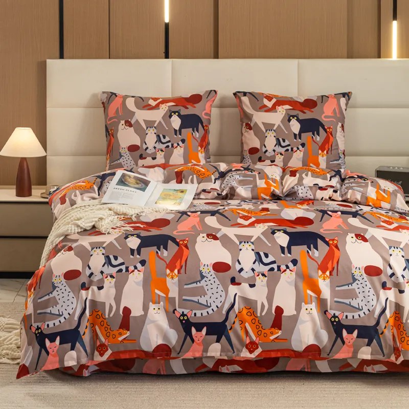 PrzytulneMieszkanie.pl PrzytulneMieszkanie.pl Pościel z mikrofibry CATMOSPHERE kolorowa Rozmiar pościeli: 70 x 90 cm | 140 x 200 cm