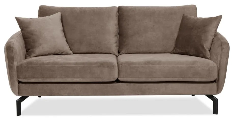 Brązowoszara sofa z aksamitnym obiciem Scandic Magic, szer. 190 cm