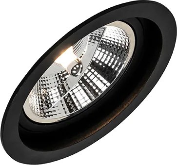 Zestaw 6 Nowoczesna oprawa wpuszczana okrągła czarna regulowana - Chuck 111