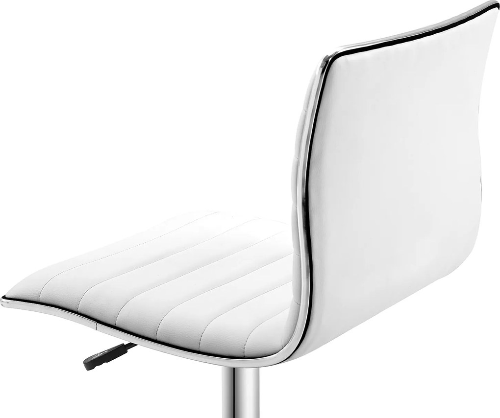 HOMCOM Fotel Fryzjerski Krzesło Salonowe Obrotowe Oparcie Regulacja Wysokości Stal PU Białe | Aosom PL