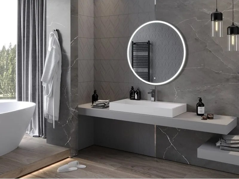 Mexen Gobi lustro łazienkowe podświetlane, okrągłe 90 cm, LED 6000K, antypara - 9801-090-090-611-00