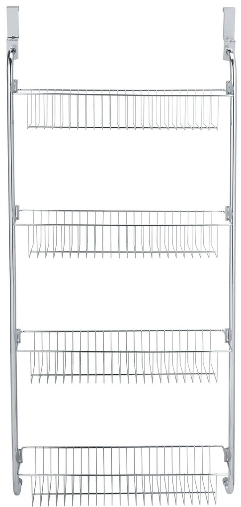 Półka z koszykami do montowania na drzwi, chromowana stal
