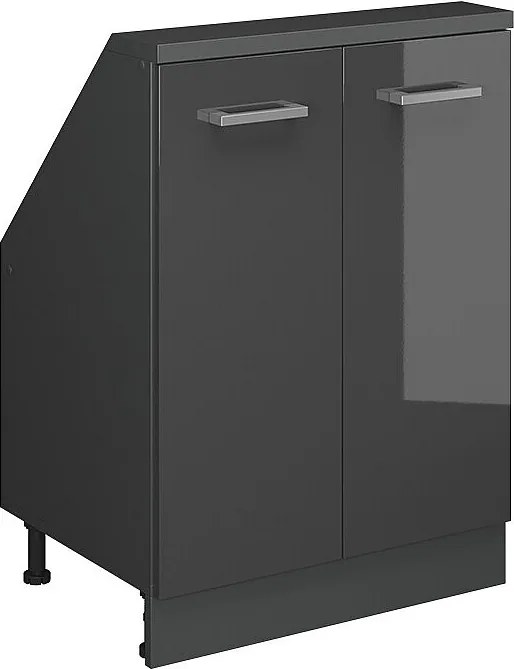 Szafka kuchenna na dach skośny antracyt wysoki połysk 60x46x81.6 r-line