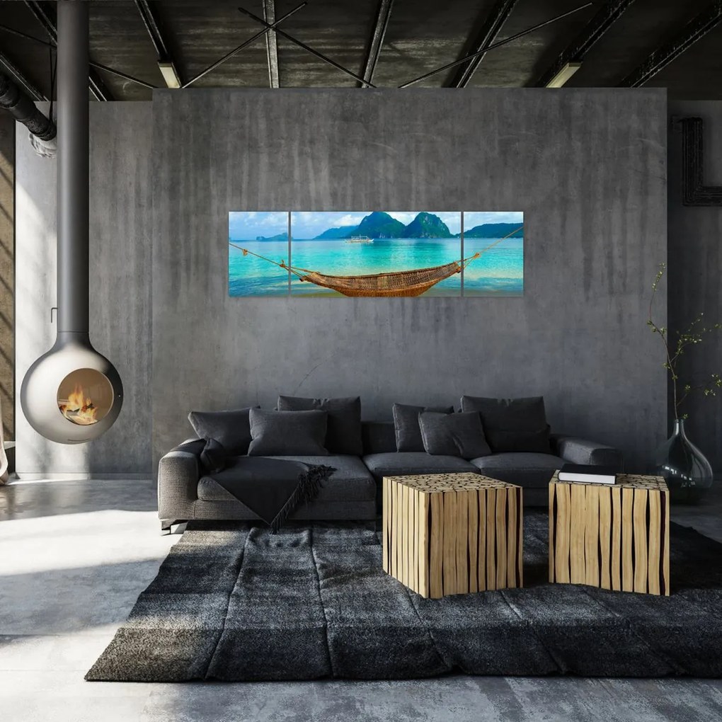 Obraz - Hamak na plaży (170x50 cm)