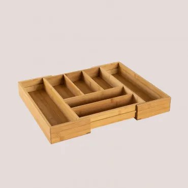 Keon Rozsuwany Pojemnik Na Sztućce Z Bambusa Bambus - Sklum