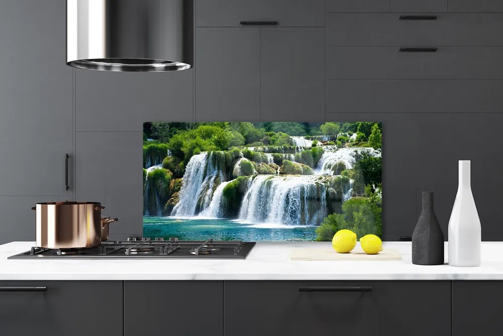 Panel Szklany do Kuchni Krystaliczny Wodospad