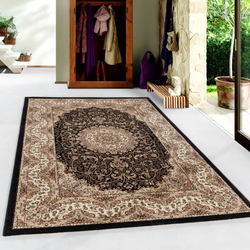 Dywan klasyczny Kashmir Ornament beżowo-czarny 200 cm x 290 cm