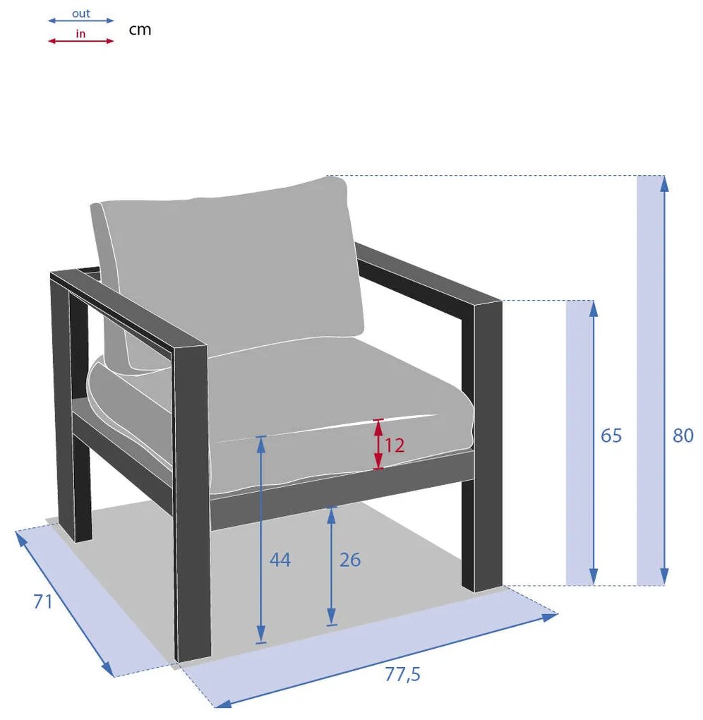 Fotel ogrodowy aluminiowy EVASION