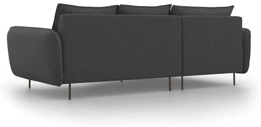 Ciemnoszara sofa narożna Cosmopolitan Design Vienna, lewostronna