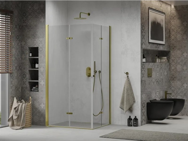 Mexen Lima Duo kabina prysznicowa składana 100 x 90 cm, transparent, złota - 856-100-090-50-00-02