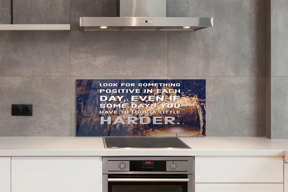 Szkło Ozdobne do Kuchni Napis w Jaskini