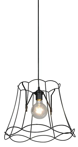 Retro Lampa wisząca czarna 40 cm - Granny Frame Retro Oswietlenie wewnetrzne