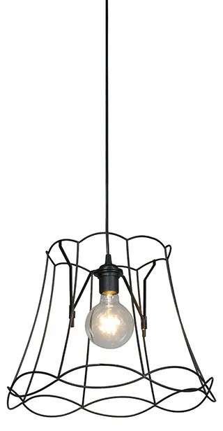 Retro Lampa wisząca czarna 40 cm - Granny Frame