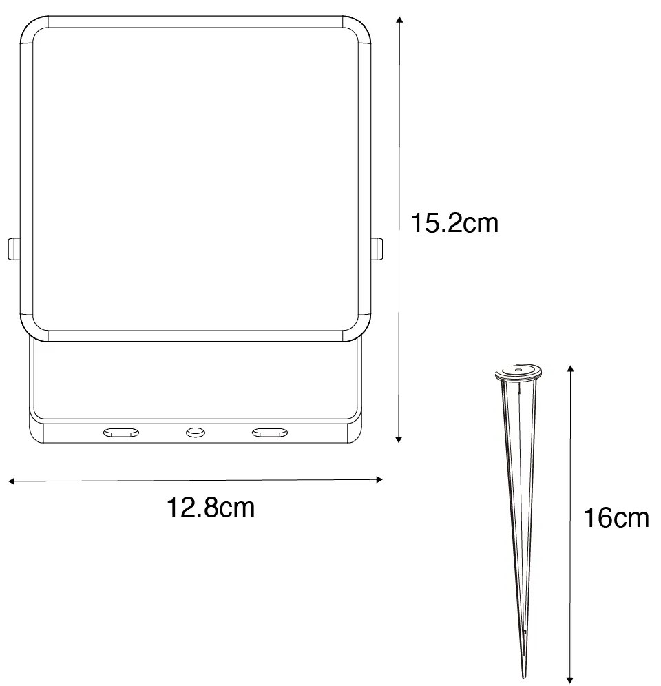 Zewnetrzna Inteligentny reflektor czarny 12,8 cm z LED IP65 z kołkiem do ziemi - Ruud Nowoczesny Oswietlenie zewnetrzne