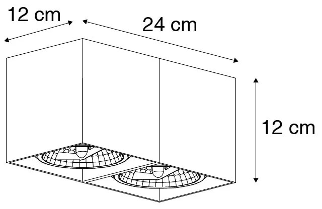 Design Reflektorek / Spot / Spotow czarny prostokątny 2-light - Box Nowoczesny Oswietlenie wewnetrzne