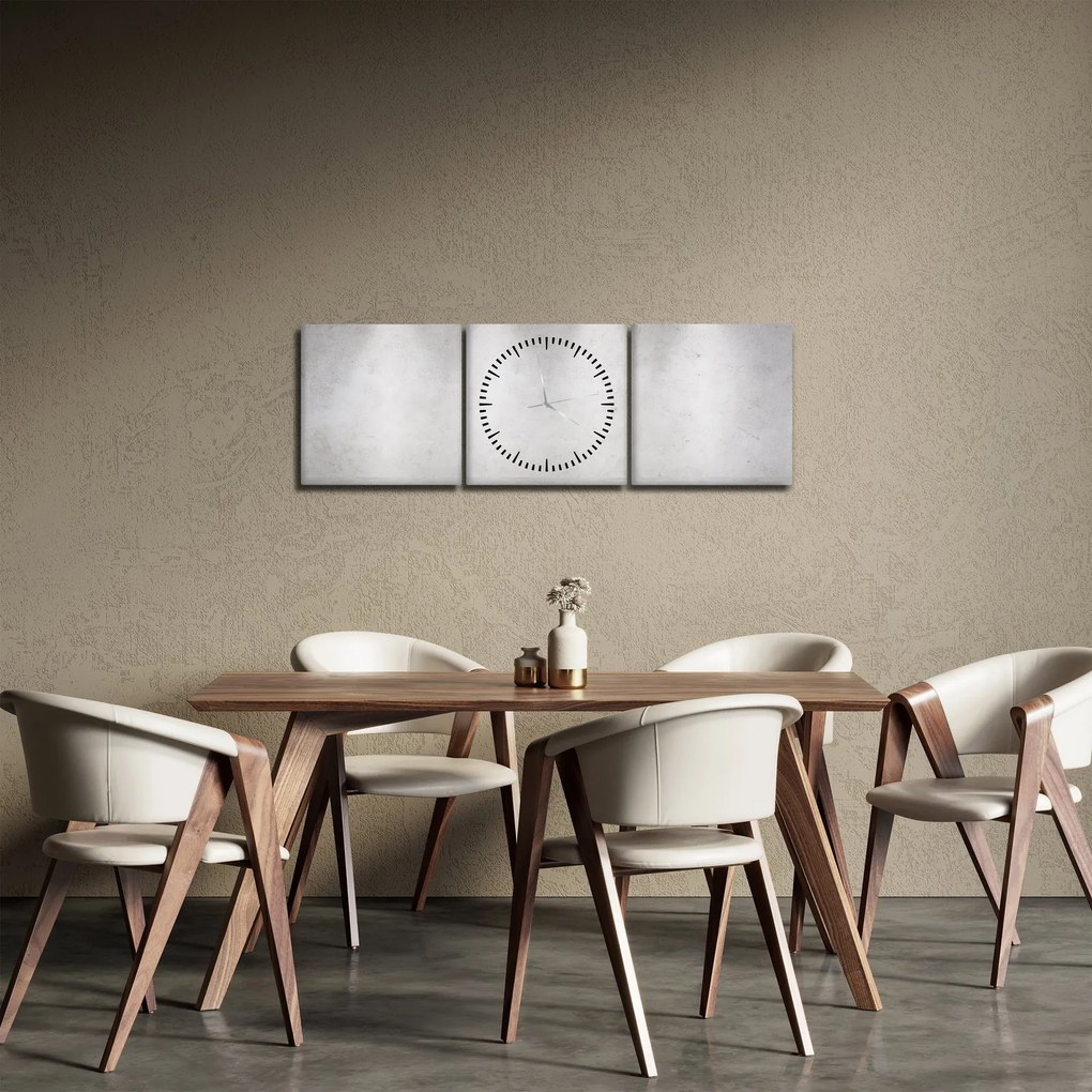 Obraz - Betonowa ściana z oświetleniem (z zegarem) (90x30 cm)