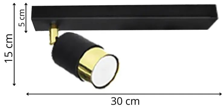 Czarny plafon sufitowy pojedynczy spot - A278 M3-K59