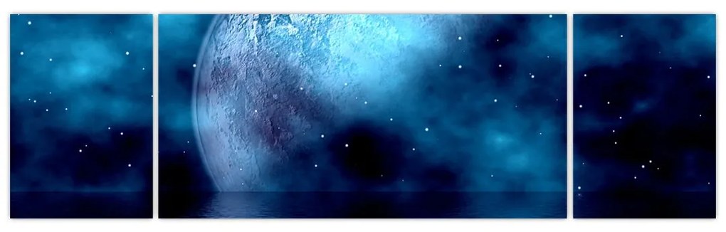 Obraz księżyca nad morzem (170x50 cm)