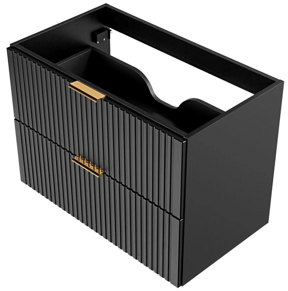 Szafka wisząca podumywalkowa czarna mat 80 x 46 cm ASTROS Black