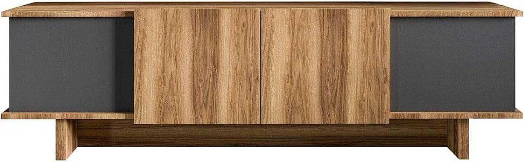 Stojak pod TV – 180 cm x 50 cm x 33 cm – Antracyt i orzech – Płyta wiórowa