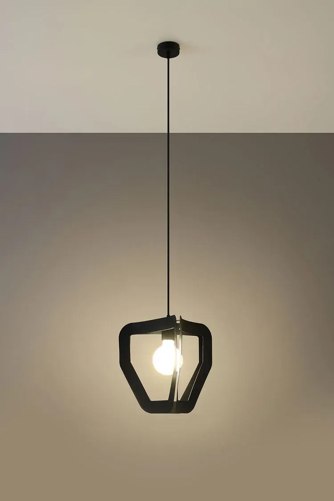 Czarna industrialna lampa wisząca M2-G35
