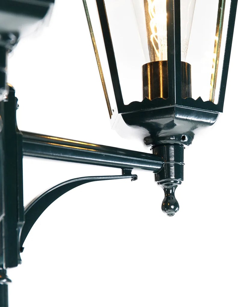 Rustykalna lampa zewnętrzna ciemnozielona 3-światłowa IP44 - New Orleans