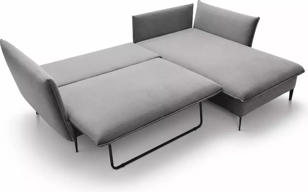 Narożnik Kaspian rozkładany z pojemnikiem na pościel funkcja spania 224x139 cm nowoczesny sofa rogowa