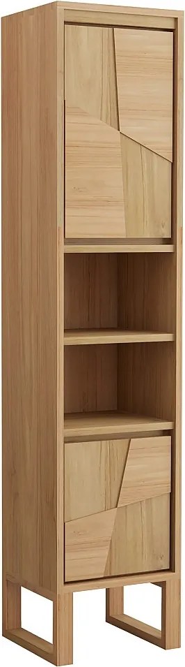 Kolumna łazienkowa stojąca z drewna tekowego z niszami - wys.180 cm - MATARAM