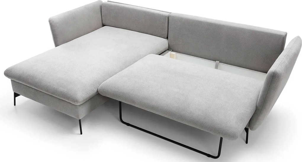 Jasnoszara kanapa narożna z pojemnikiem D9-L59