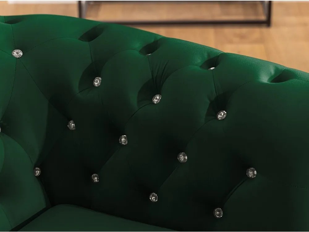 Zielony aksamitny rozkładany narożnik (lewostronny/w kształcie litery L) York Blik – Ropez