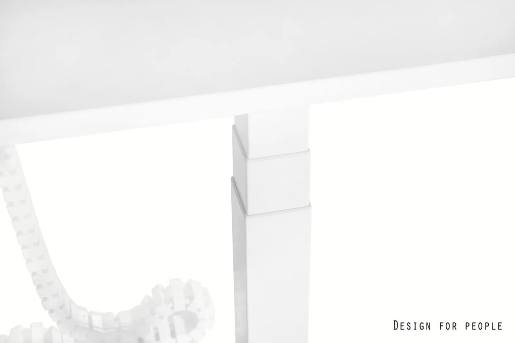 Biurko do pracy z regulacją wysokości Fighter Single Desk biały/biały 140x70 cm