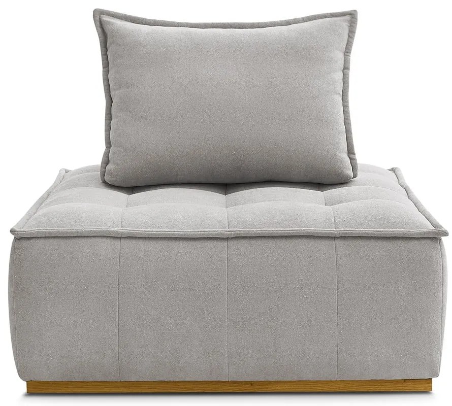 Jasnoszary fotel z tkaniny szenilowej Elisa – Bobochic Paris