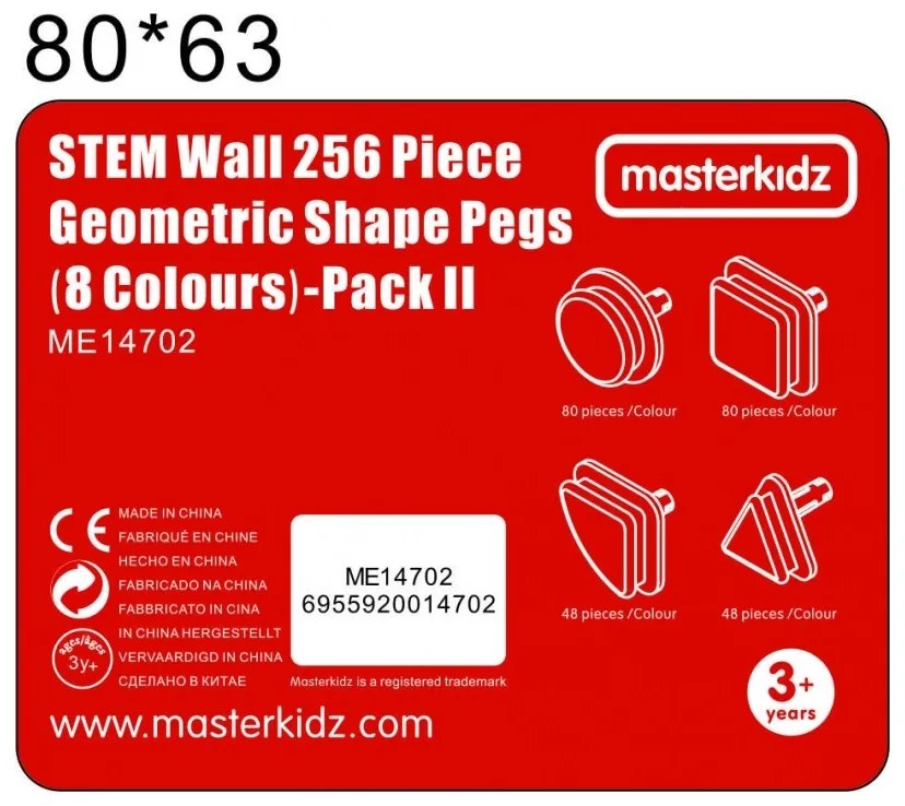 Masterkidz geometryczne elementy tablic 256 szt