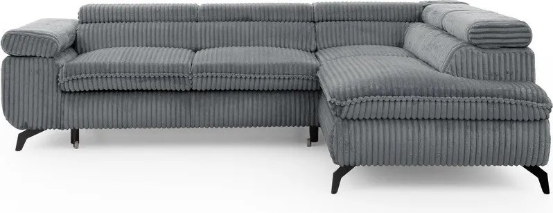 Szary sztruksowy narożnik (prawostronny/w kształcie litery L) Marbeya – Ropez