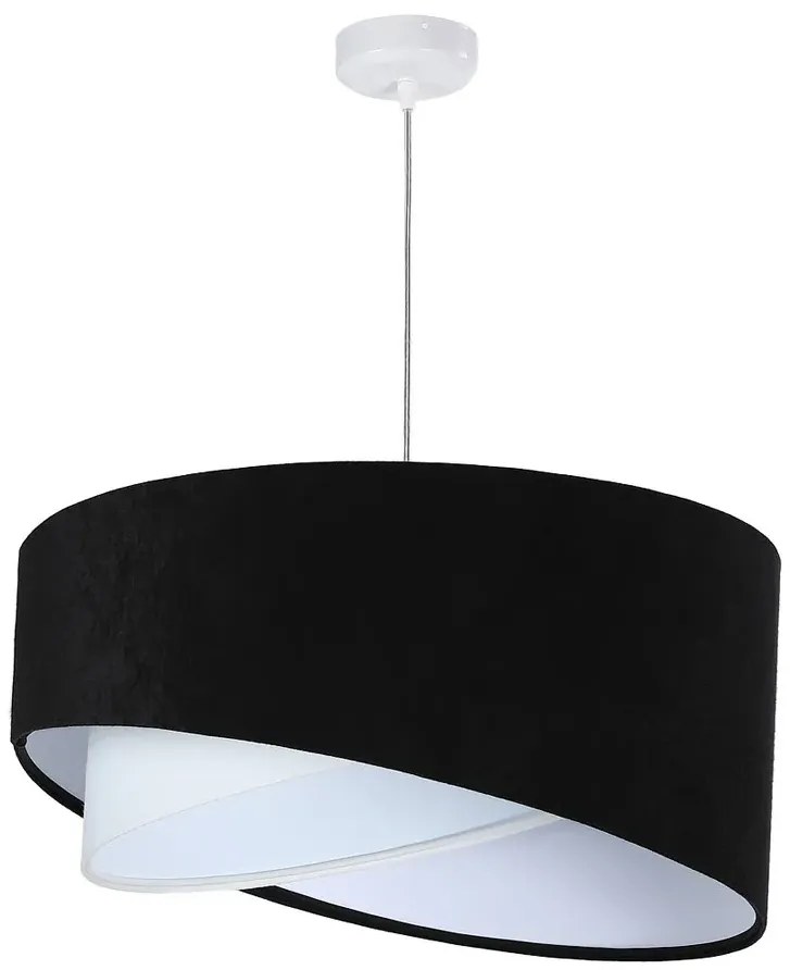 Czarno-biała lampa wisząca z weluru - 6X EX986 T1-Z95