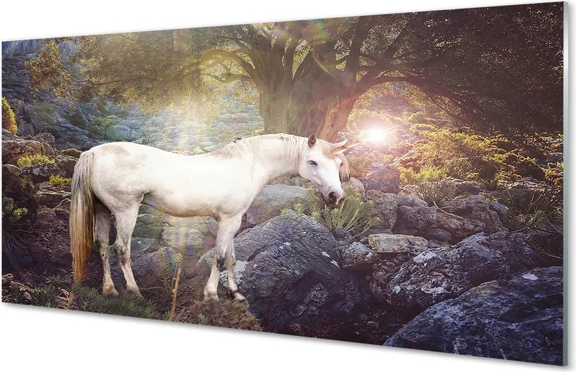 Panel Szklany Jednorożec w Magicznym Lesie