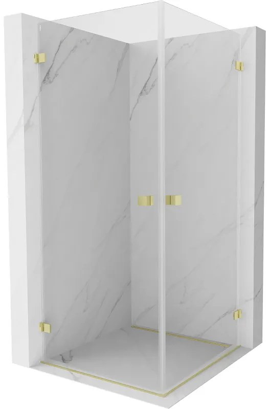 Mexen Lunar-B Duo kabina prysznicowa uchylna 95 x 95 cm, transparent, złota szczotkowana - 832-095L-095P-55-00