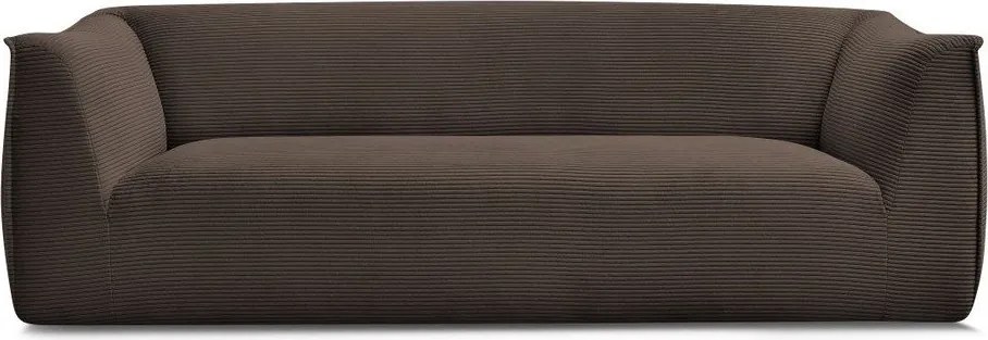 Brązowa sztruksowa sofa 242 cm Giorgia – Bobochic Paris