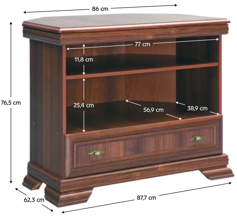 Stolik narożny pod telewizor KORA, samoa king