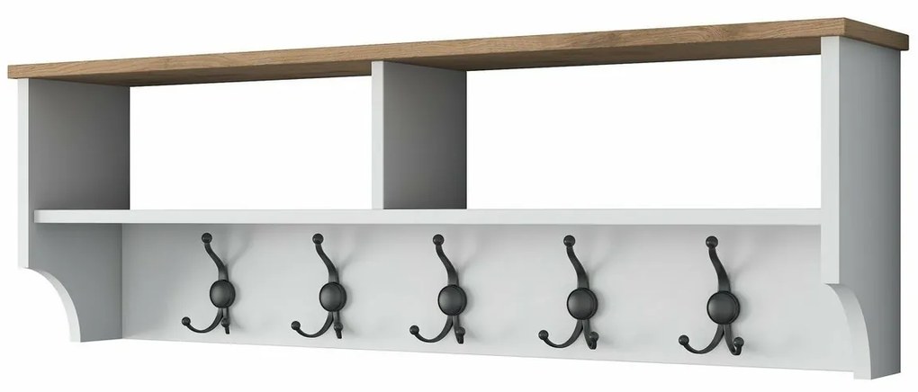 Wieszak ścienny Polo White and Walnut